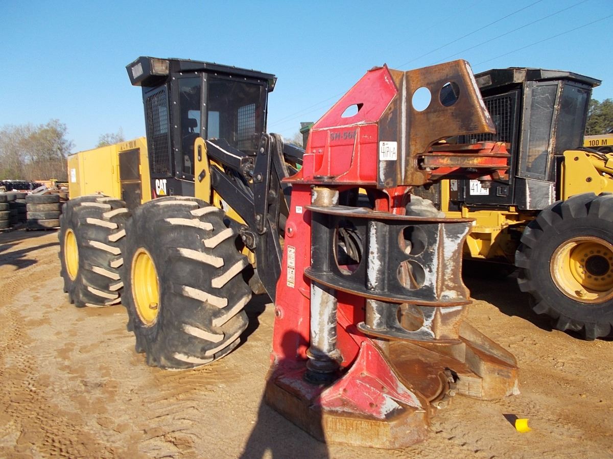 2012 CAT 573C FELLER BUNCHER, VIN/SN:00291 - SAW HEAD, ECAB, 28L TIRES ...