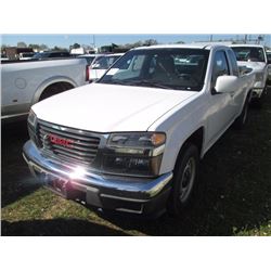 2011 GMC CANYON PICKUP, VIN/SN:1GTE51F9XB8130838 - GAS ENG, A/T, EXTENDED CAB, TOOLBOX, ODOMETER REA