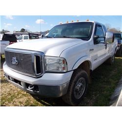 2006 FORD F250 PICKUP, VIN/SN:1FT5X21P46EB00741 - 4X4, POWERSTROKE DIESEL ENGINE, A/T, EXTENDED CAB,