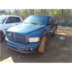 2002 DODGE RAM 1500 PICKUP, VIN/SN:1D7HA16Z12J158698 - GAS ENG, A/T, ODOMETER READING 152,810 MILES