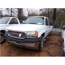 2002 GMC SIERRA 2500HD PICKUP, VIN/SN:1GTHC29142E143458 - CREE CAB, DURAMAX DIESEL ENGINE, A/T, ODOM