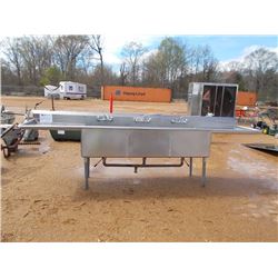 STAINLESS STEEL SINK, - 3 COMPARTMENT