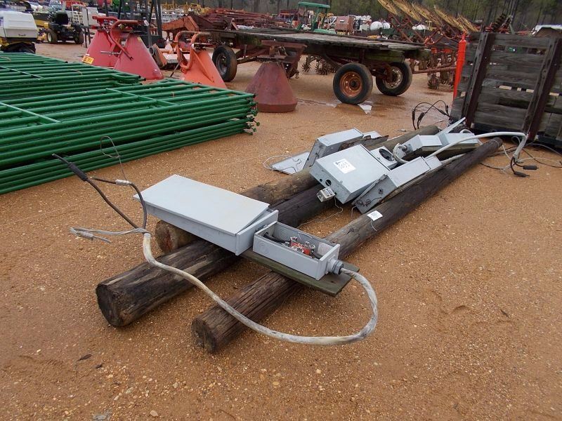 (3) ELECTRICAL POWER POLES W/METER BOX & BREAKER BOXES J.M. Wood