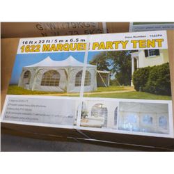 MARQUEE PARTY TENT 16FT X 22FT -320 SQ.FT APPROXIMATLY -POWDER COATED HEAVY DUTY STRUCTURE -HEAVY DU