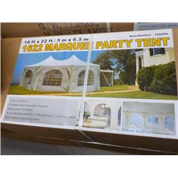 MARQUEE PARTY TENT 16FT X 22FT -320 SQ.FT APPROXIMATLY -POWDER COATED HEAVY DUTY STRUCTURE -HEAVY DU
