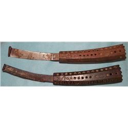 2 vintage hoof knives, iron handles, 1903
