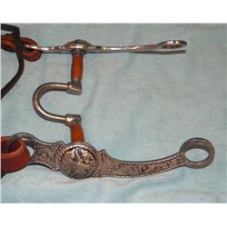 CSC silver mtd. Snaffle bit w/headstall