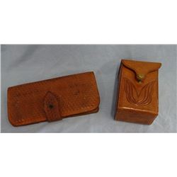 Leather cartridge cases, C.H. Hay, Missoula, MT & El Paso Saddlery