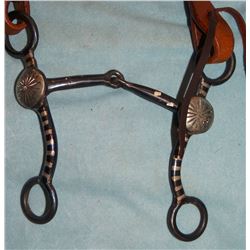 Keith Wellington silver inlaid and mtd new bit w/braided headstall