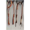 Image 1 : Headstalls (2) - single ear with studs and concho and single ear with rawhide
