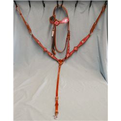 Headstall & breast collar, hand painted rhinestone