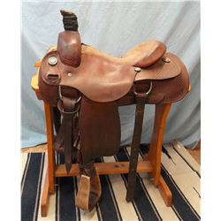 Morris Saddlery, 16", Roping saddle, 15.5", double rig