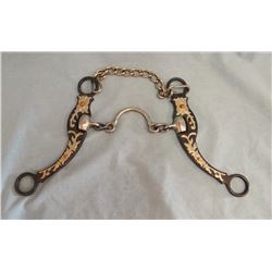 Chain port long shank silver mtd. bit, roper