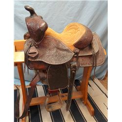 Price McLaughlin, 14", bear trap, double rig, buck stitch