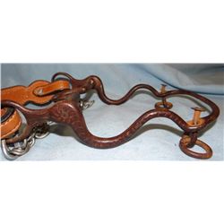 Chased iron bit in newer headstall, possibly Buermann