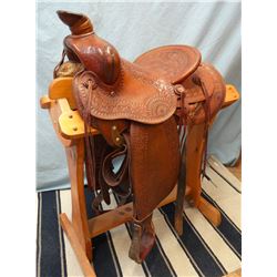 J.G. Read & Bros, 14" stock saddle, flat plate 3/4 rig