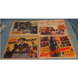 Asst'd movie posters, Roy Rogers, Gene Autry, Gary Cooper, 11" x 14" (4)