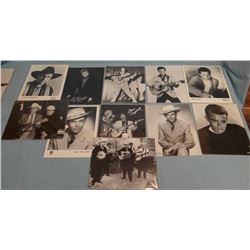 Asst'd country music photos, Hank Williams, Elvis, Flatt & Scruggs, Garth Brooks, James Dean, etc. (