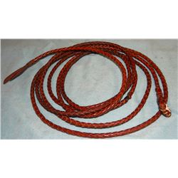 Braided leather lariat, light weight