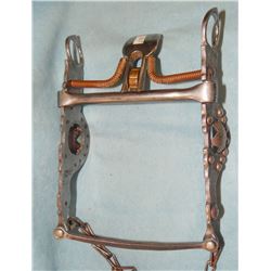 Fancy California style silver mtd bit w/rein chains