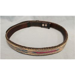 Hitched horsehair belt, prison made, multi-colored,