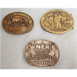 Hesston NFR buckles (3), 81,82,83