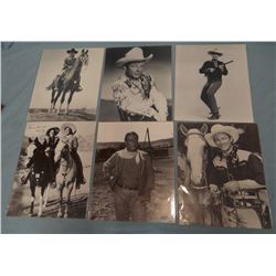 Asst'd movie photos, Roy Rogers, John Wayne, Tom Mix, etc. (6)