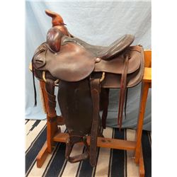Simco, 15.5", roping saddle, double rig