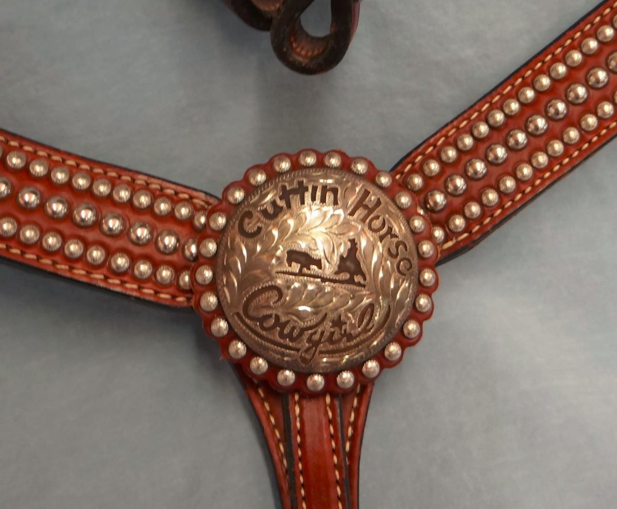 Headstall & breast collar, Cuttin' Horse Cowgirl conchos, brand new