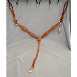 Cowperson Tack breast collar - light colored, star theme