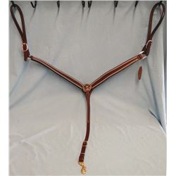 Cowperson Tack breast collar - dark colored, star theme