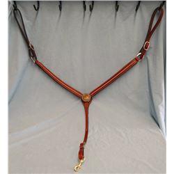 Cowperson Tack breast collar  - medium colored with gold cross