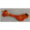 Image 1 : Stitched spur straps with basket weave stamp and hide inlay, new!