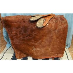 Horsehair lap robe & mittens, appx. 5' x 6', wool underside, good condition