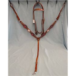 Headstall & breast collar, hand painted rhinestone