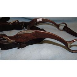 Silver mtd iron bit w/vintage brass decorated headstall