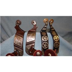 2 pair new fancy spurs