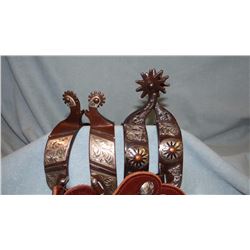 2 pair new fancy spurs