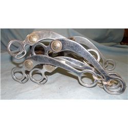 4 Tramel cutter bits, German silver buttons