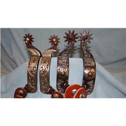 2 pair new fancy spurs