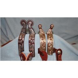 2 pair new fancy spurs