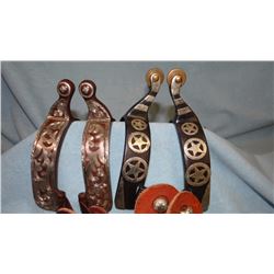 2 pair new fancy spurs