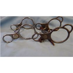 2 large O ring curb bits, silver buttons