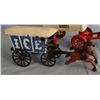 Image 1 : Cast iron ice wagon, horse drawn, 10” w x 4” h