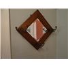 Image 1 : Oak mirror & hat rack, 19” x 19”