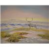 Image 1 : Clarence Cuts The Rope, oil on board, mule deer, 20" x 30", framed