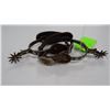 Image 1 : Unmarked card suit spurs, silver mounted, with Hamley straps