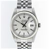 Image 1 : Rolex Mens Stainless Steel Silver Index and White Gold Fluted Bezel Datejust Wri