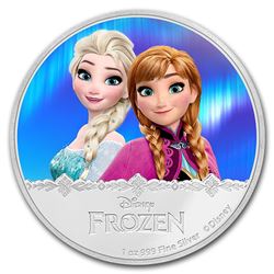 2016 $2 Disney Frozen Elsa & Anna .999 Fine Silver Proof Coin