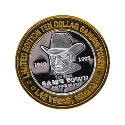 .999 Silver Sam's Town Las Vegas $10 Casino Gaming Token Limited Edition